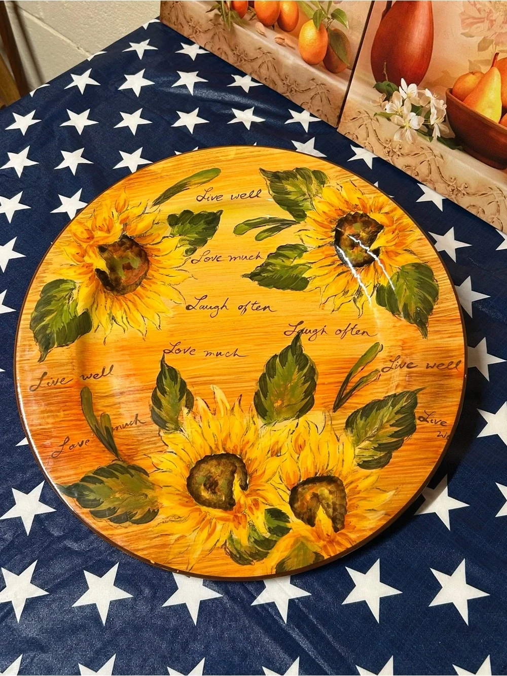 Sunflower Decorative Serving Tray 14”